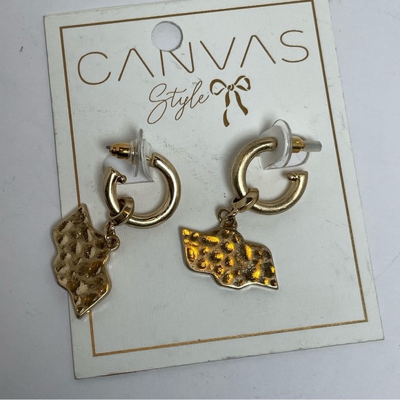 Gold Tone with Orange and Black OSU Dangle Earrings - Picture 5 of 5